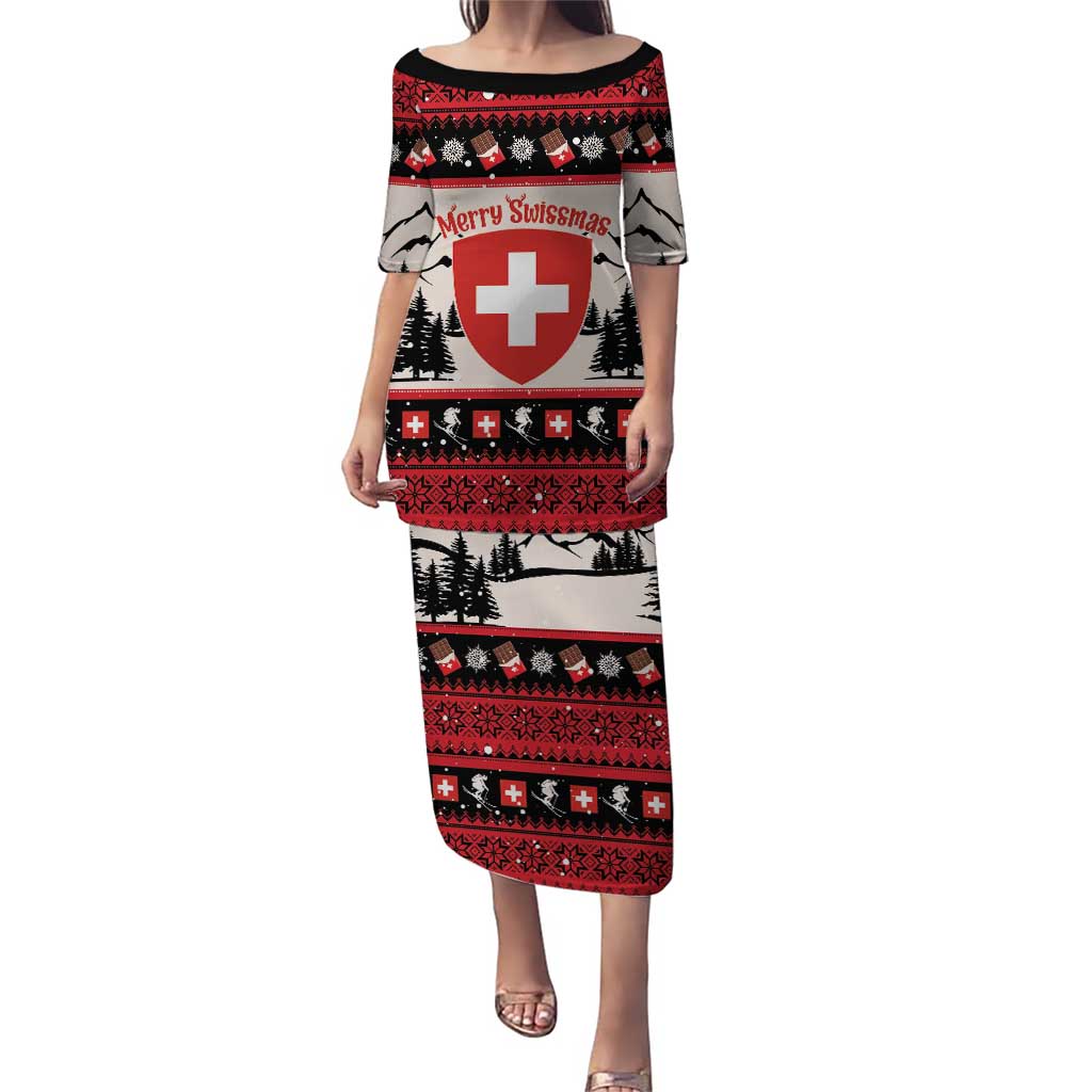 Switzerland Christmas Puletasi Merry Swissmas - Coat Of Arms Style - Wonder Print Shop