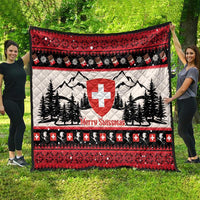 Switzerland Christmas Quilt Merry Swissmas - Coat Of Arms Style - Wonder Print Shop