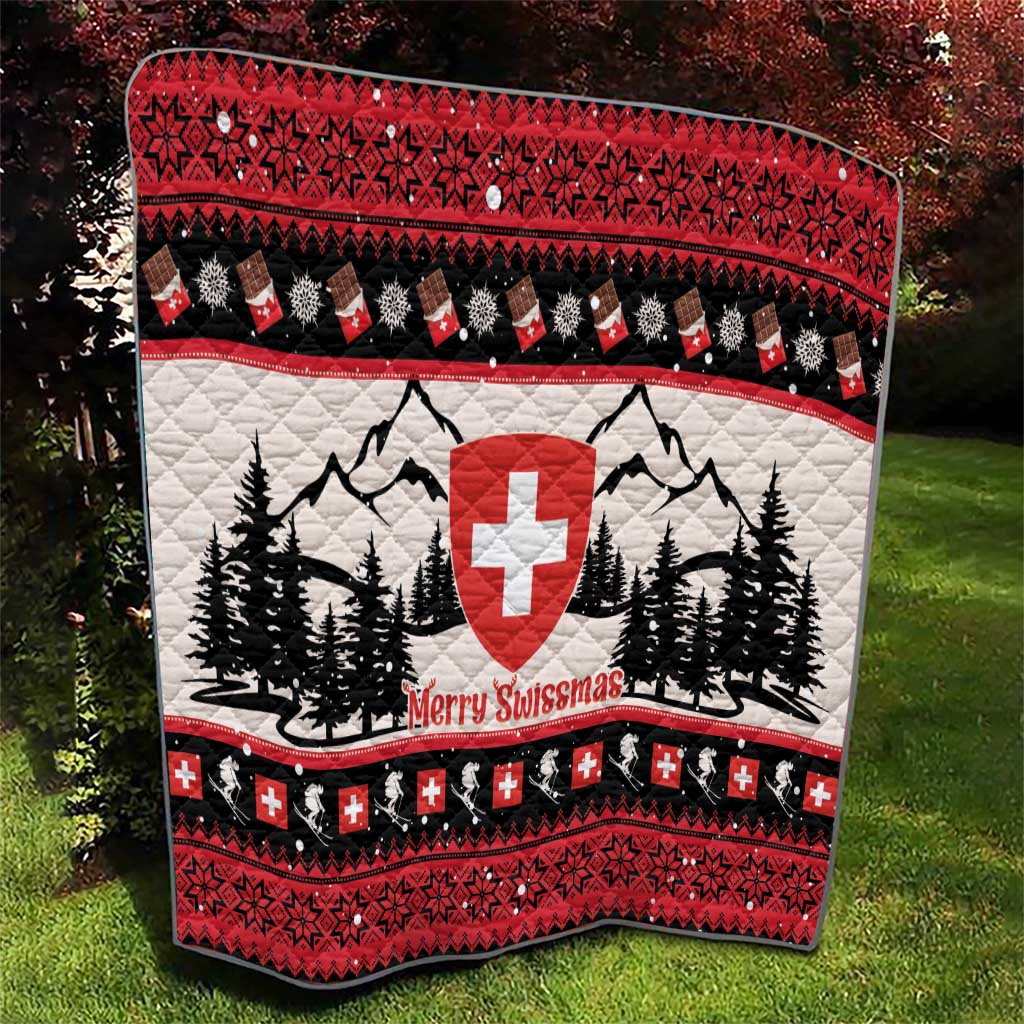 Switzerland Christmas Quilt Merry Swissmas - Coat Of Arms Style - Wonder Print Shop