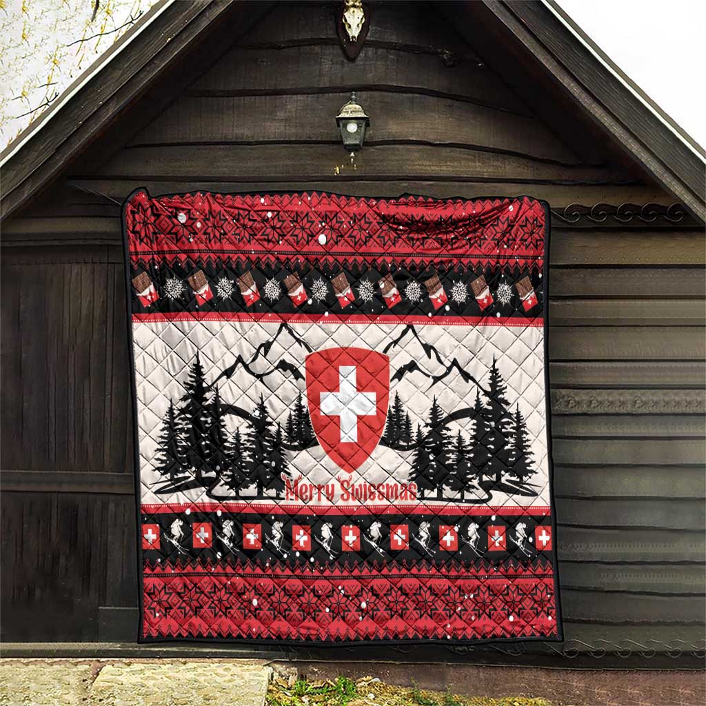 Switzerland Christmas Quilt Merry Swissmas - Coat Of Arms Style - Wonder Print Shop