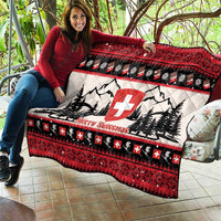 Switzerland Christmas Quilt Merry Swissmas - Coat Of Arms Style - Wonder Print Shop