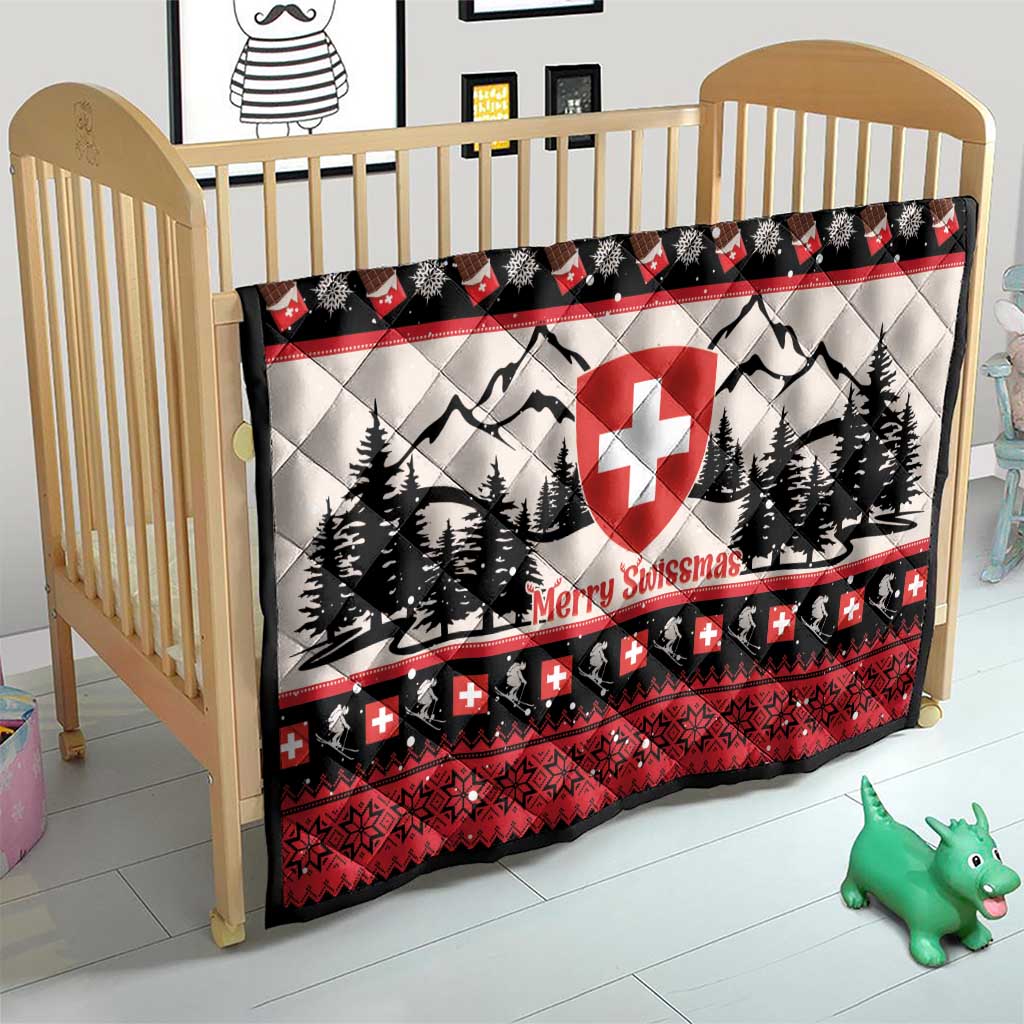 Switzerland Christmas Quilt Merry Swissmas - Coat Of Arms Style - Wonder Print Shop