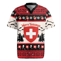 Switzerland Christmas Rugby Jersey Merry Swissmas - Coat Of Arms Style - Wonder Print Shop