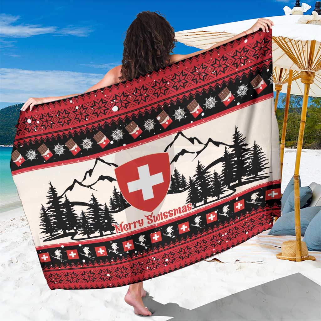 Switzerland Christmas Sarong Merry Swissmas - Coat Of Arms Style - Wonder Print Shop
