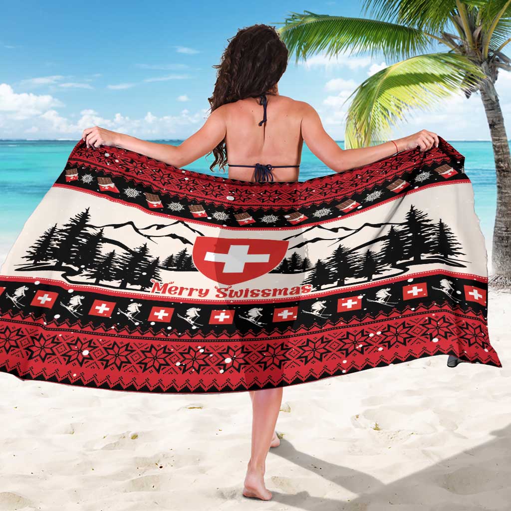 Switzerland Christmas Sarong Merry Swissmas - Coat Of Arms Style - Wonder Print Shop