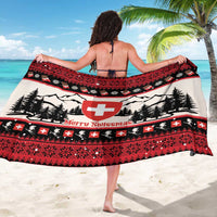 Switzerland Christmas Sarong Merry Swissmas - Coat Of Arms Style - Wonder Print Shop