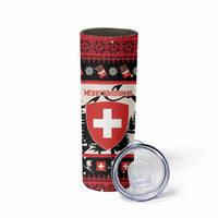 Switzerland Christmas Skinny Tumbler Merry Swissmas - Coat Of Arms Style - Wonder Print Shop