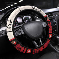 Switzerland Christmas Steering Wheel Cover Merry Swissmas - Coat Of Arms Style - Wonder Print Shop