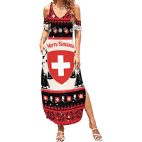 Switzerland Christmas Summer Maxi Dress Merry Swissmas - Coat Of Arms Style - Wonder Print Shop