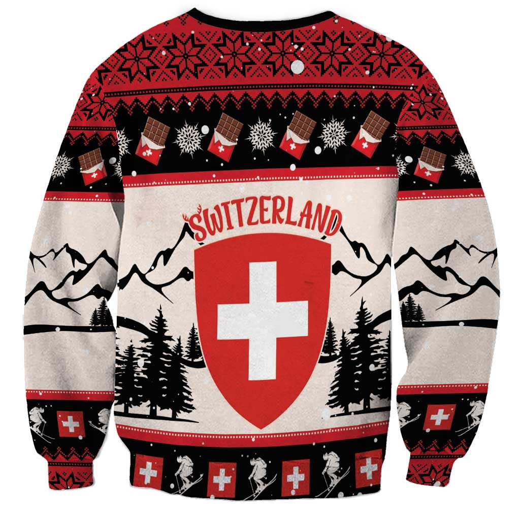 Switzerland Christmas Sweatshirt Merry Swissmas - Coat Of Arms Style - Wonder Print Shop