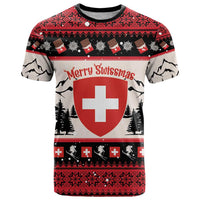 Switzerland Christmas T Shirt Merry Swissmas - Coat Of Arms Style - Wonder Print Shop