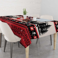 Switzerland Christmas Tablecloth Merry Swissmas - Coat Of Arms Style - Wonder Print Shop