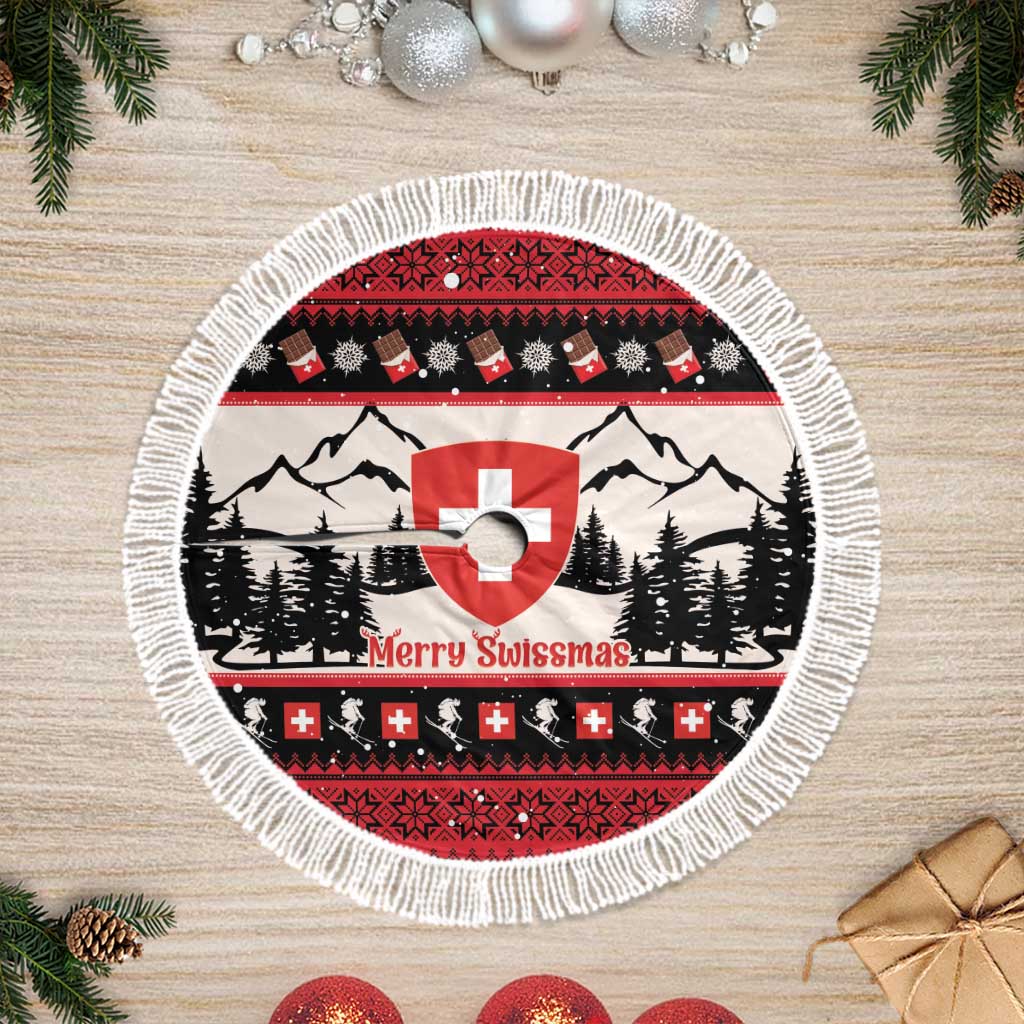 Switzerland Christmas Tree Skirt Merry Swissmas - Coat Of Arms Style - Wonder Print Shop