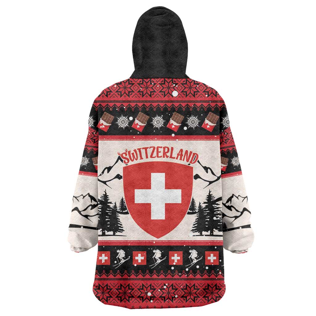 Switzerland Christmas Wearable Blanket Hoodie Merry Swissmas - Coat Of Arms Style - Wonder Print Shop