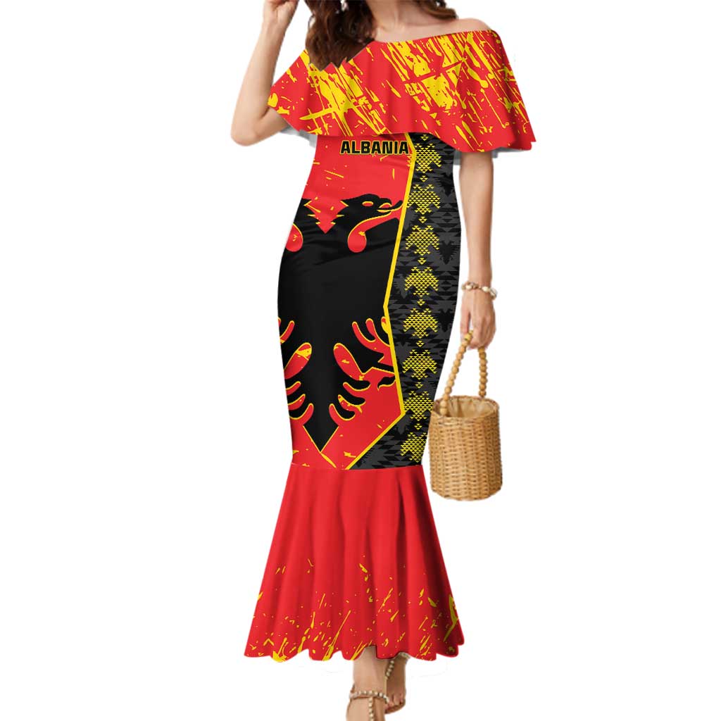 Albania Independence Day Family Matching Mermaid Dress and Hawaiian Shirt Albanian Proud - Flag Color - Wonder Print Shop