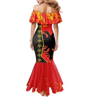 Albania Independence Day Family Matching Mermaid Dress and Hawaiian Shirt Albanian Proud - Flag Color - Wonder Print Shop