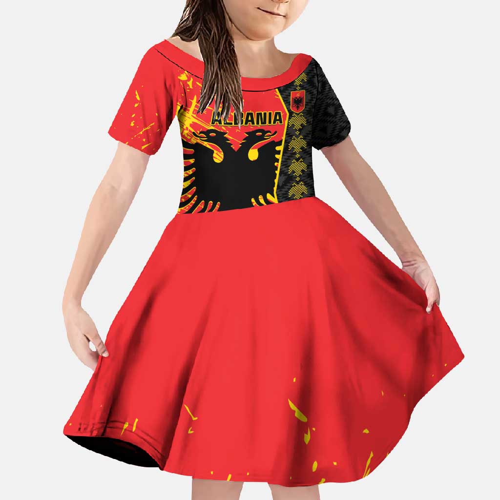 Albania Independence Day Family Matching Short Sleeve Bodycon Dress and Hawaiian Shirt Albanian Proud - Flag Color - Wonder Print Shop