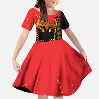 Albania Independence Day Family Matching Short Sleeve Bodycon Dress and Hawaiian Shirt Albanian Proud - Flag Color - Wonder Print Shop