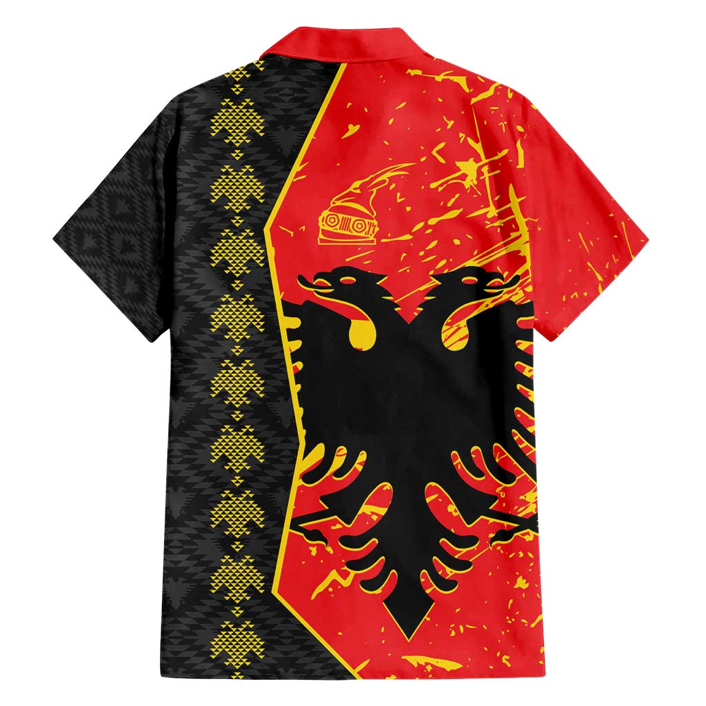 Albania Independence Day Family Matching Short Sleeve Bodycon Dress and Hawaiian Shirt Albanian Proud - Flag Color - Wonder Print Shop