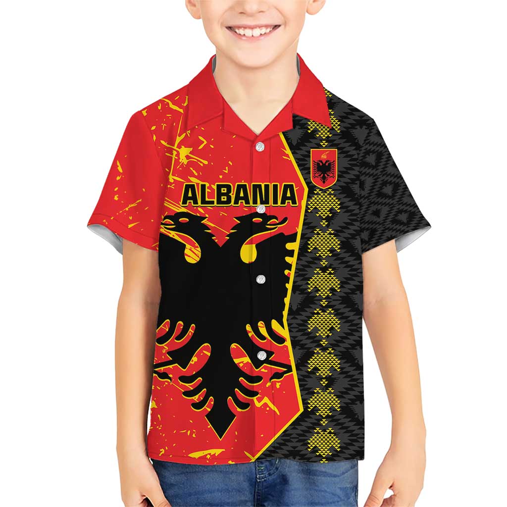 Albania Independence Day Family Matching Short Sleeve Bodycon Dress and Hawaiian Shirt Albanian Proud - Flag Color - Wonder Print Shop