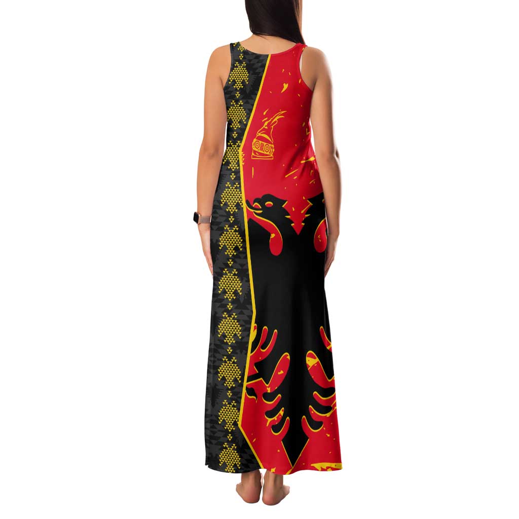 Albania Independence Day Tank Maxi Dress Albanian Proud - Flag Color - Wonder Print Shop