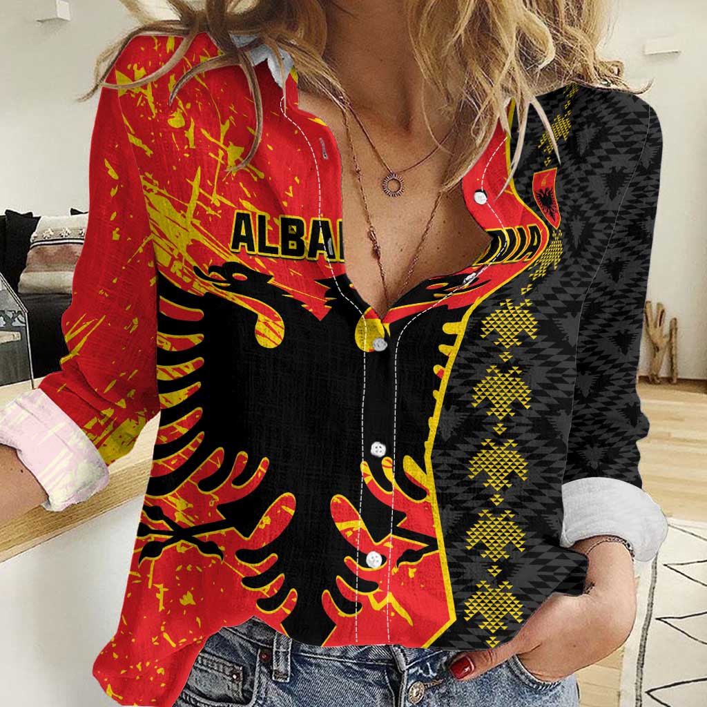Albania Independence Day Women Casual Shirt Albanian Proud - Flag Color - Wonder Print Shop