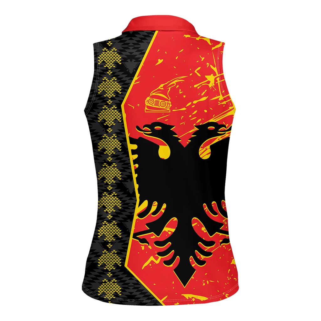 Albania Independence Day Women Sleeveless Polo Shirt Albanian Proud - Flag Color - Wonder Print Shop
