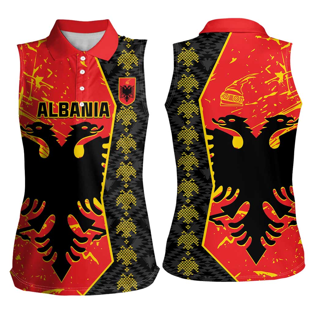 Albania Independence Day Women Sleeveless Polo Shirt Albanian Proud - Flag Color - Wonder Print Shop