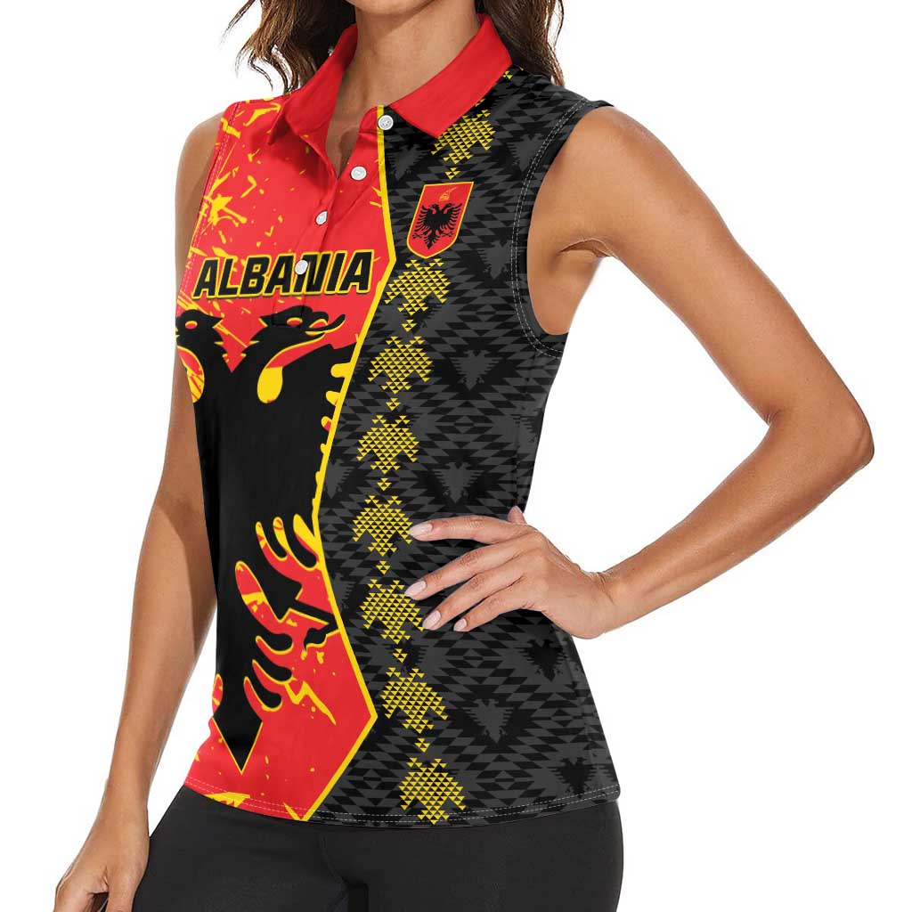 Albania Independence Day Women Sleeveless Polo Shirt Albanian Proud - Flag Color - Wonder Print Shop