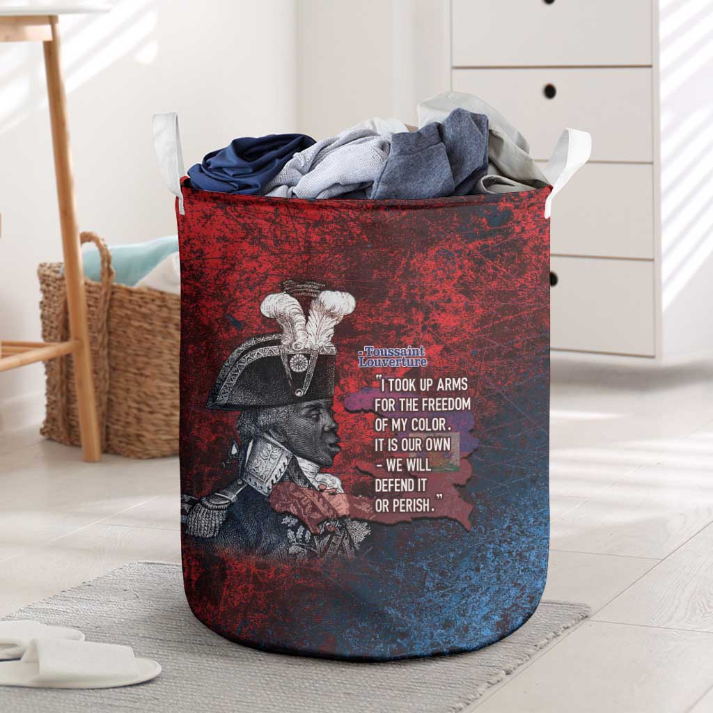 Toussaint Louverture Afro Haiti Laundry Basket Haitian Father Grunge Style - Wonder Print Shop