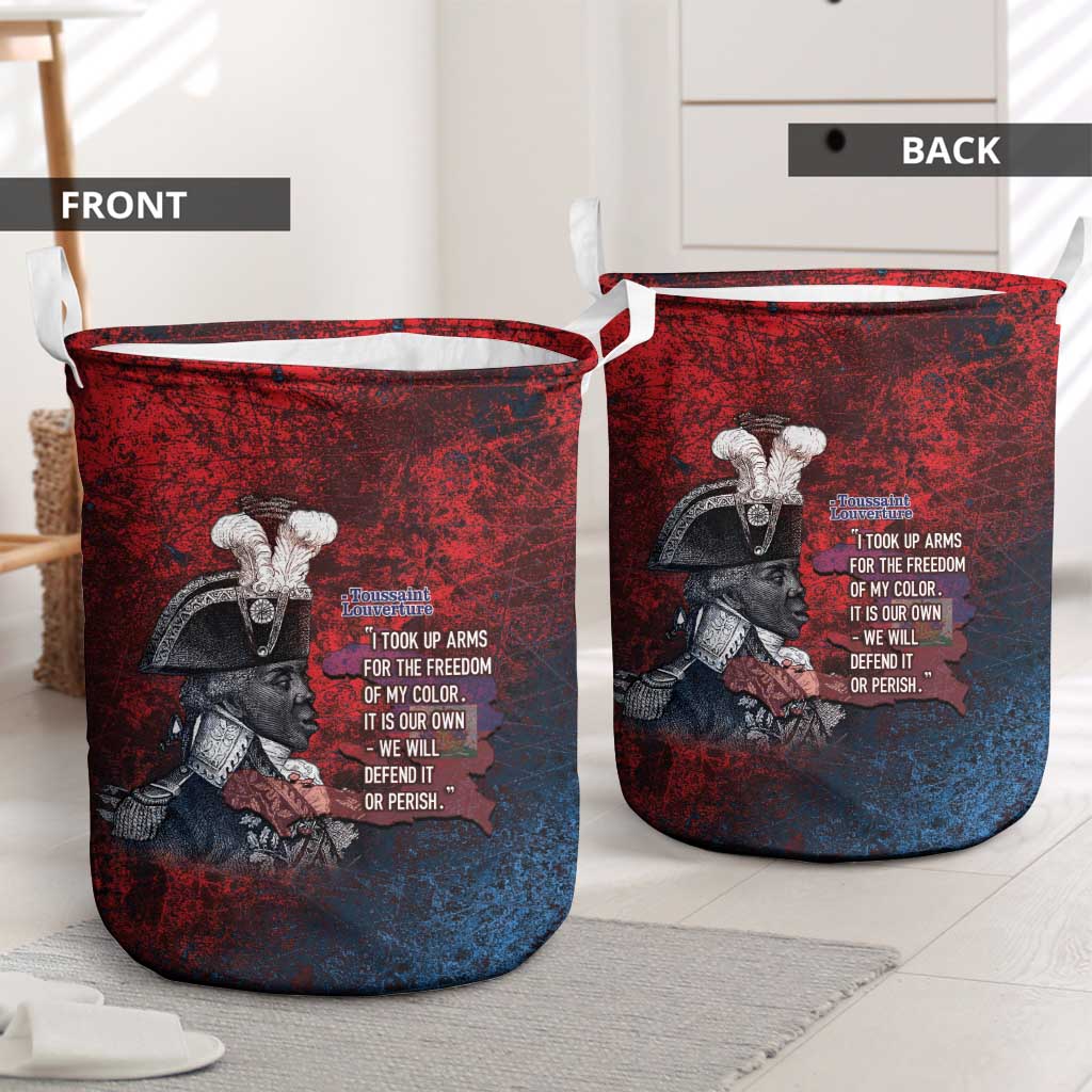 Toussaint Louverture Afro Haiti Laundry Basket Haitian Father Grunge Style - Wonder Print Shop