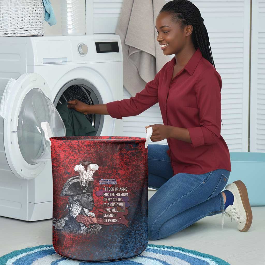 Toussaint Louverture Afro Haiti Laundry Basket Haitian Father Grunge Style - Wonder Print Shop