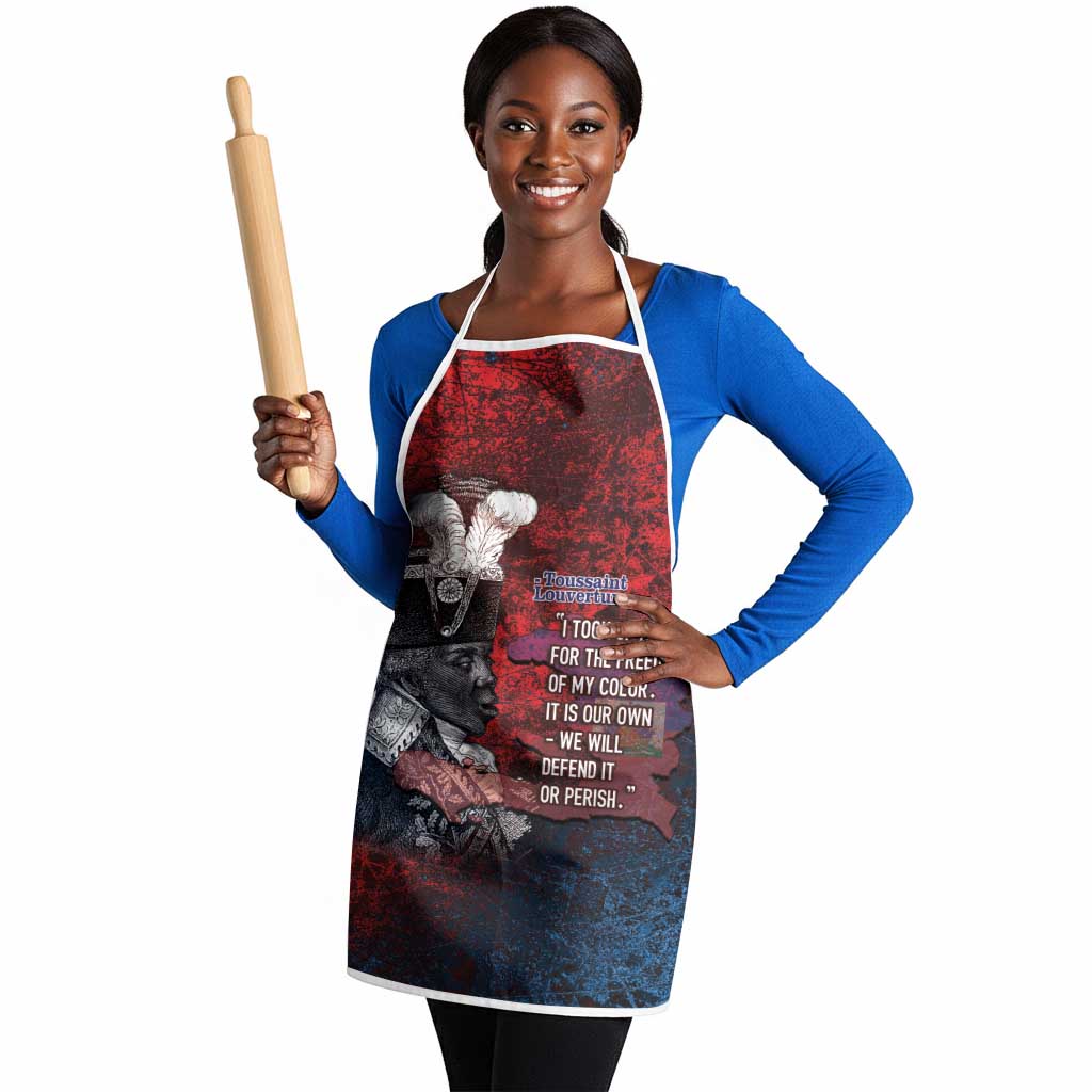 Toussaint Louverture Afro Haiti Apron Haitian Father Grunge Style - Wonder Print Shop