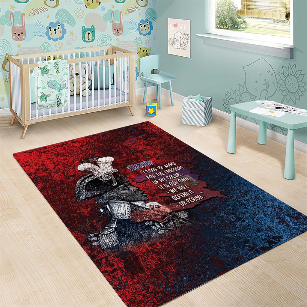 Toussaint Louverture Afro Haiti Area Rug Haitian Father Grunge Style - Wonder Print Shop
