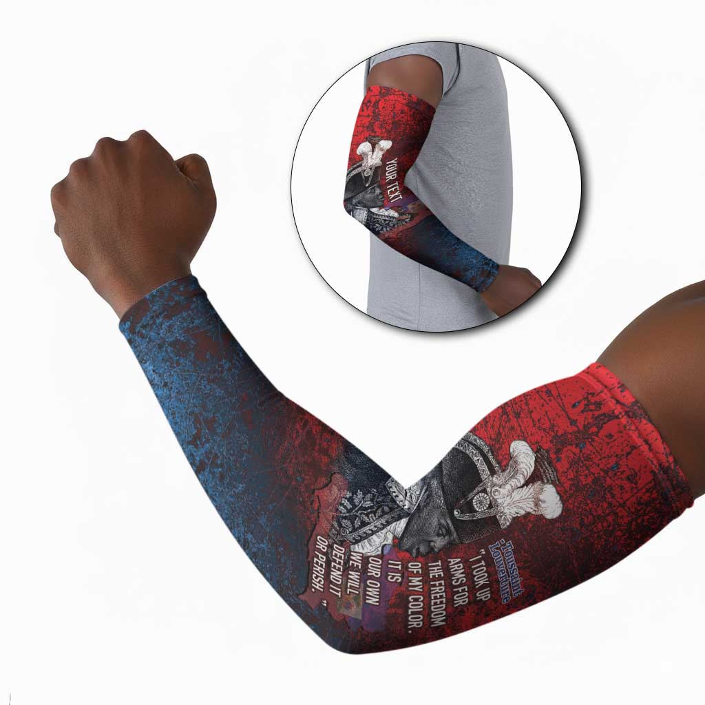 Personalized Toussaint Louverture Afro Haiti Arm Sleeves Haitian Father Grunge Style - Wonder Print Shop