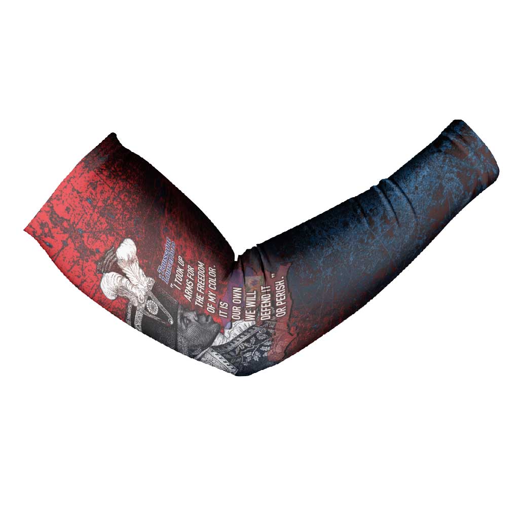 Personalized Toussaint Louverture Afro Haiti Arm Sleeves Haitian Father Grunge Style - Wonder Print Shop