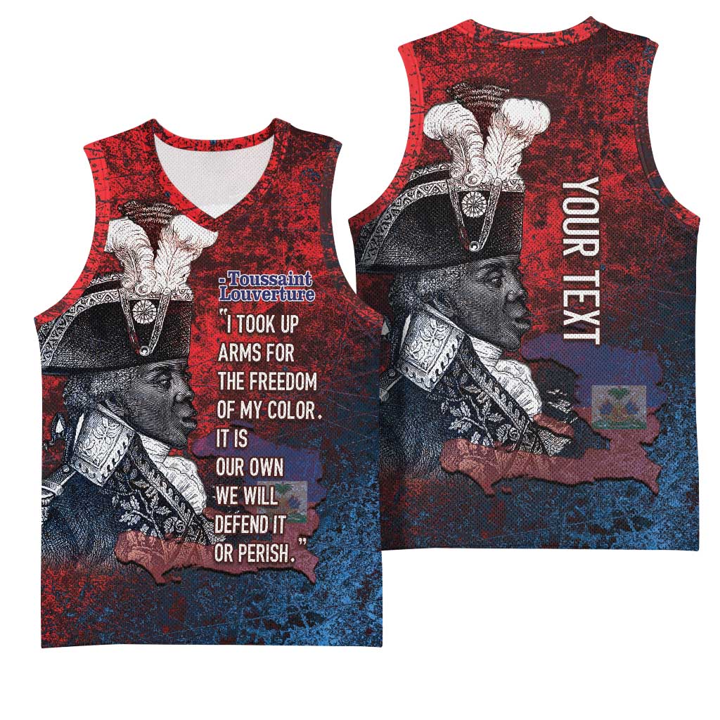 Personalized Toussaint Louverture Afro Haiti Basketball Jersey Haitian Father Grunge Style - Wonder Print Shop