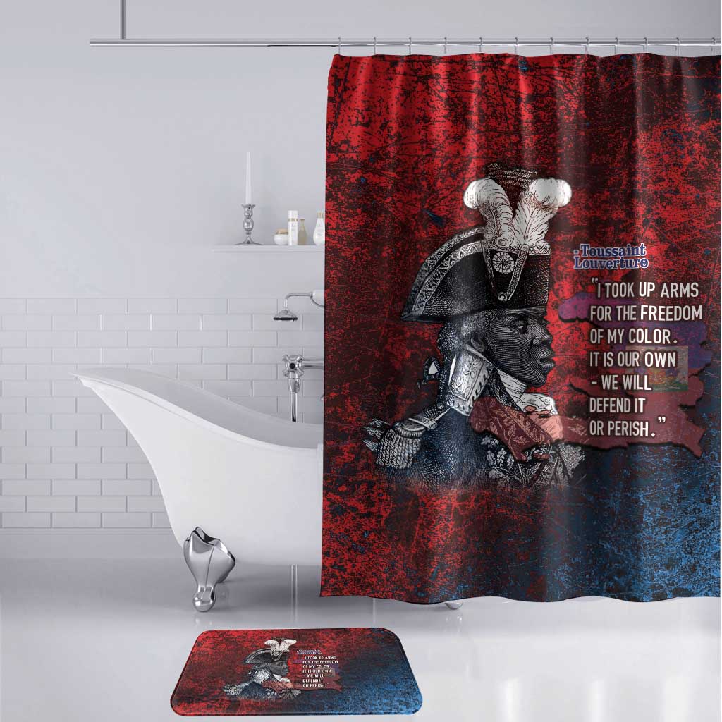 Toussaint Louverture Afro Haiti Bathroom Set Haitian Father Grunge Style - Wonder Print Shop