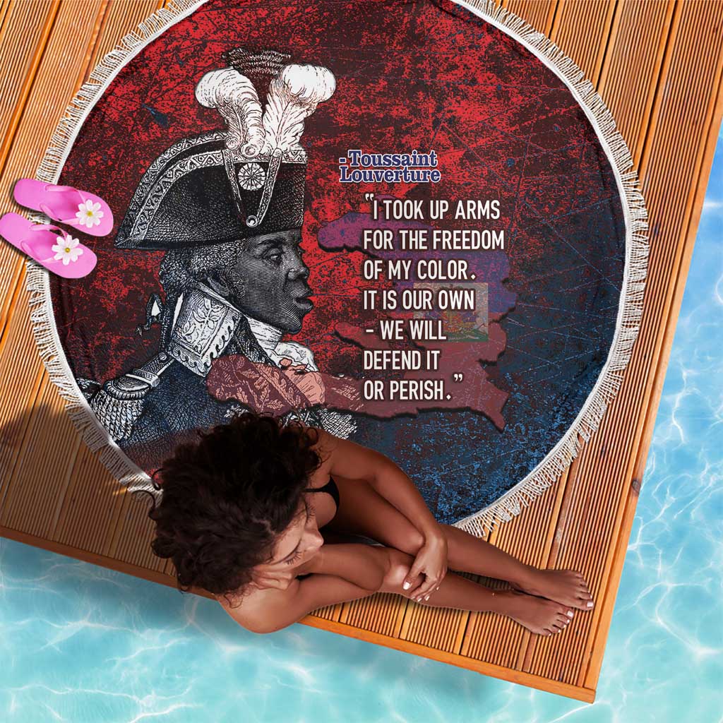 Toussaint Louverture Afro Haiti Beach Blanket Haitian Father Grunge Style - Wonder Print Shop