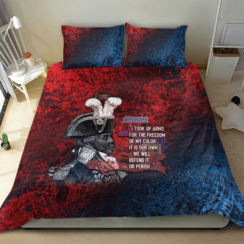 Toussaint Louverture Afro Haiti Bedding Set Haitian Father Grunge Style - Wonder Print Shop