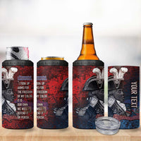 Personalized Toussaint Louverture Afro Haiti 4 in 1 Can Cooler Tumbler Haitian Father Grunge Style - Wonder Print Shop