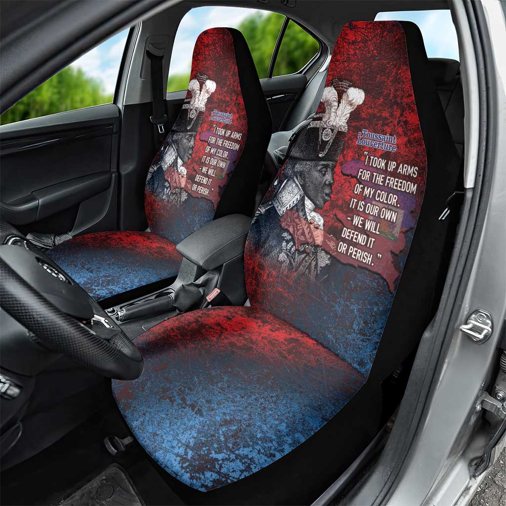 Toussaint Louverture Afro Haiti Car Seat Cover Haitian Father Grunge Style - Wonder Print Shop