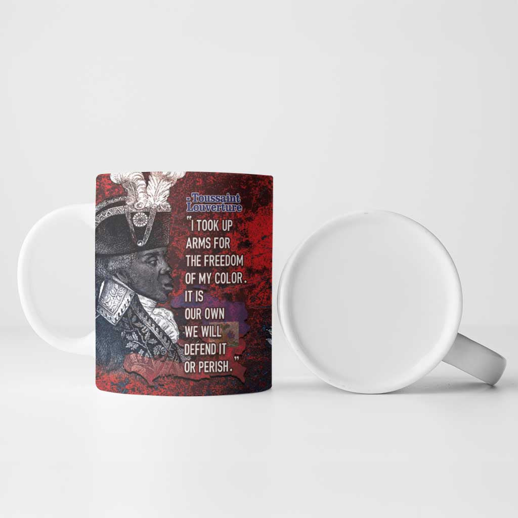 Personalized Toussaint Louverture Afro Haiti Ceramic Mug Haitian Father Grunge Style - Wonder Print Shop
