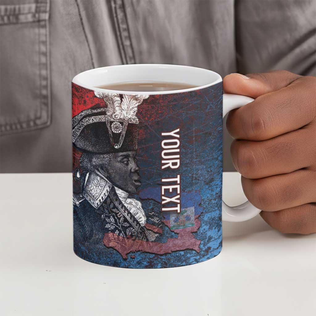 Personalized Toussaint Louverture Afro Haiti Ceramic Mug Haitian Father Grunge Style - Wonder Print Shop