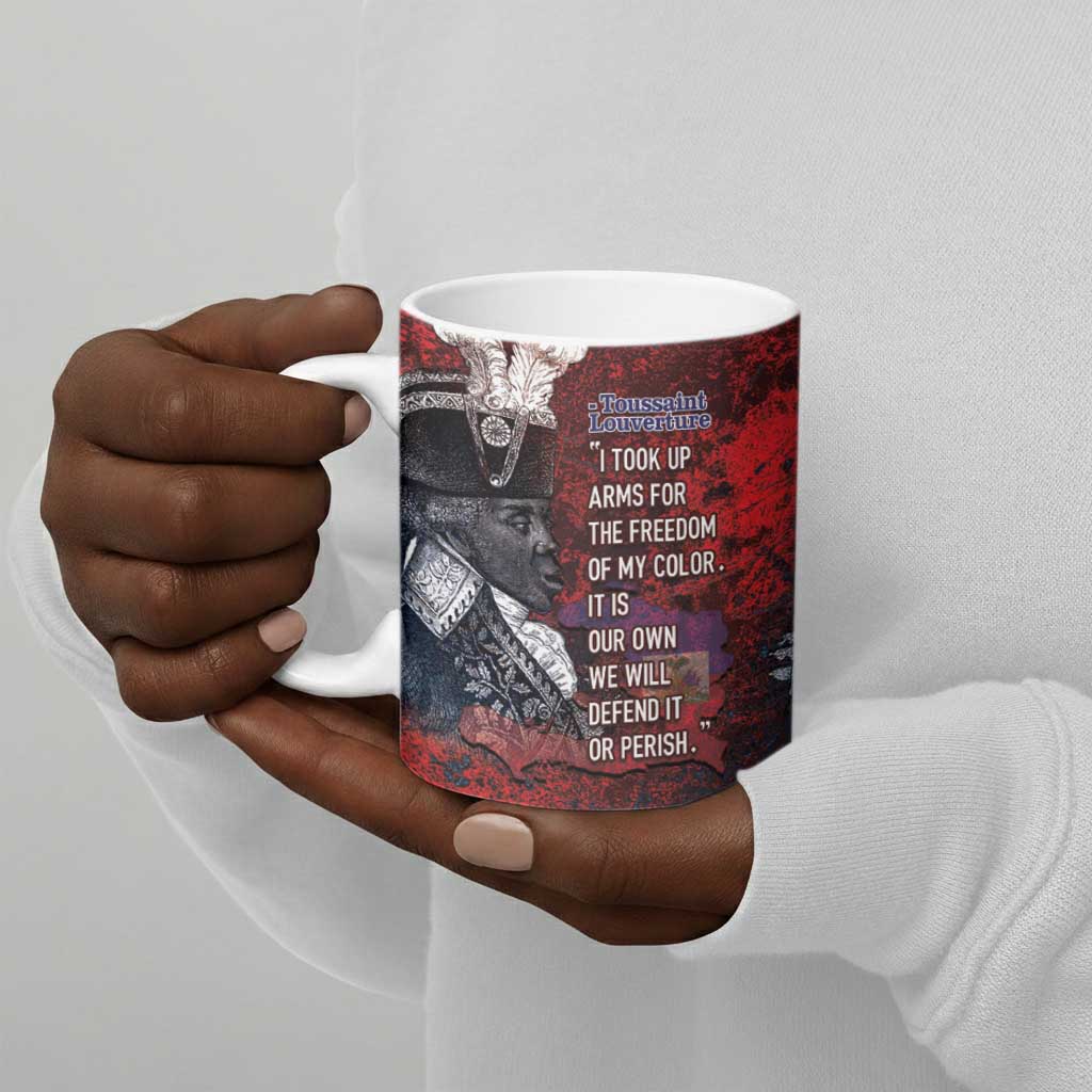 Personalized Toussaint Louverture Afro Haiti Ceramic Mug Haitian Father Grunge Style - Wonder Print Shop
