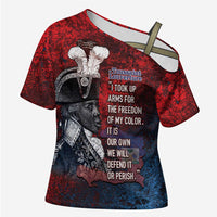 Personalized Toussaint Louverture Afro Haiti Cross Shoulder Shirt Haitian Father Grunge Style - Wonder Print Shop