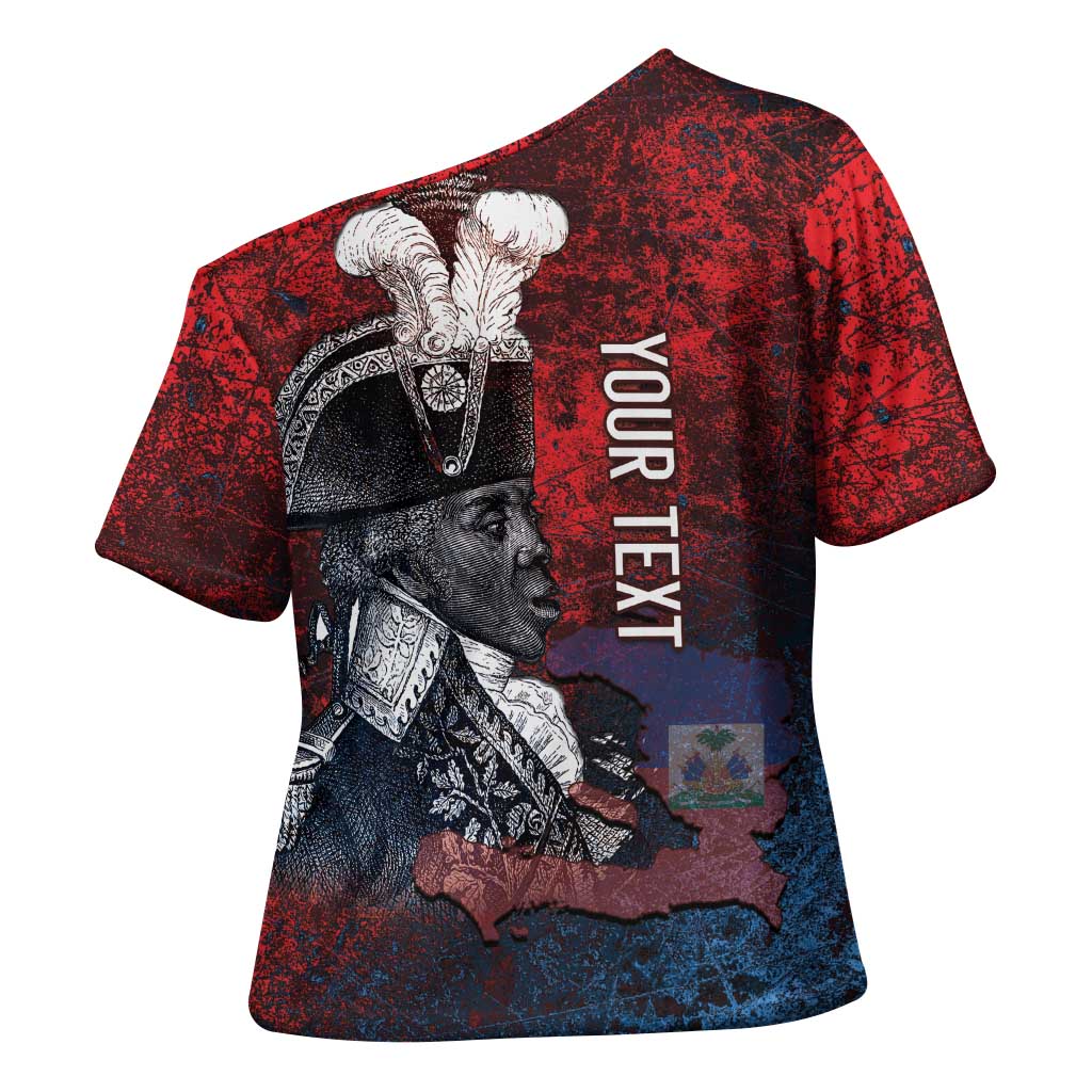 Personalized Toussaint Louverture Afro Haiti Cross Shoulder Shirt Haitian Father Grunge Style - Wonder Print Shop