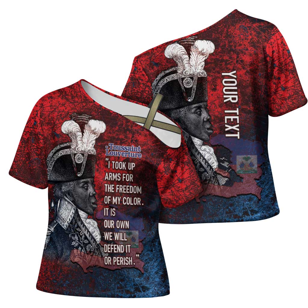Personalized Toussaint Louverture Afro Haiti Cross Shoulder Shirt Haitian Father Grunge Style - Wonder Print Shop