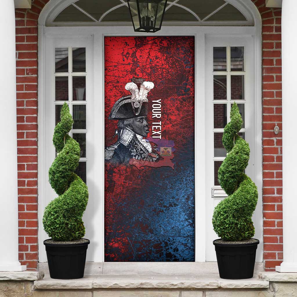 Personalized Toussaint Louverture Afro Haiti Door Cover Haitian Father Grunge Style - Wonder Print Shop