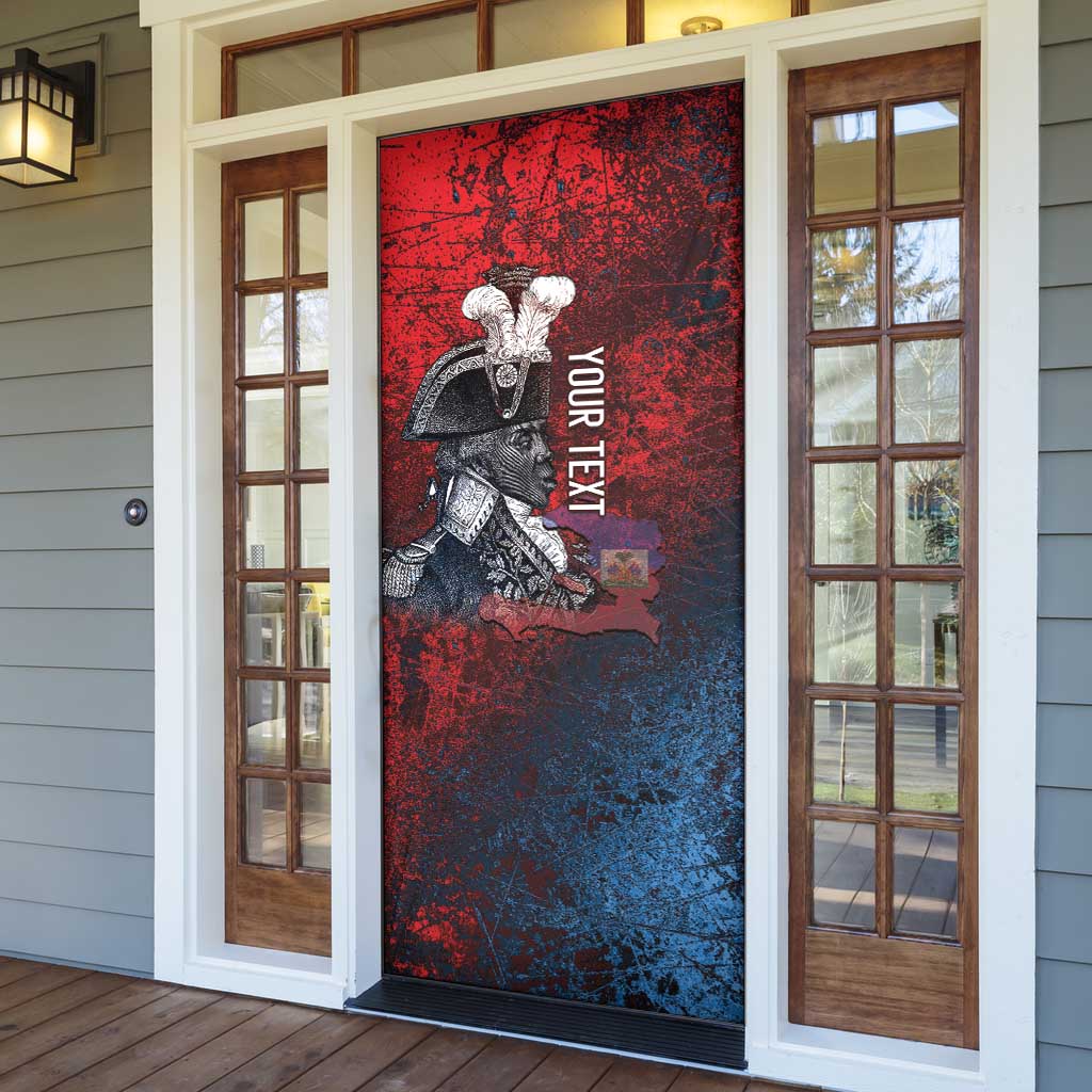 Personalized Toussaint Louverture Afro Haiti Door Cover Haitian Father Grunge Style - Wonder Print Shop